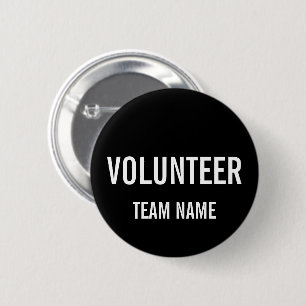 Black Volunteer Abzeichen mit benutzerdefinierten Button