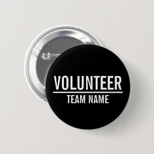 Black Volunteer Abzeichen mit benutzerdefinierten Button