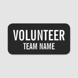 Black Volunteer Abzeichen mit benutzerdefinierten  Namensschild