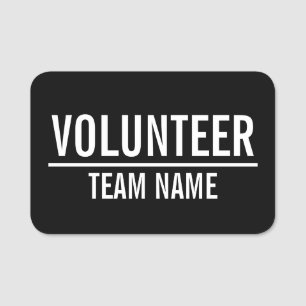 Black Volunteer Abzeichen mit benutzerdefinierten  Namensschild