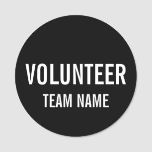 Black Volunteer Abzeichen mit benutzerdefinierten  Namensschild