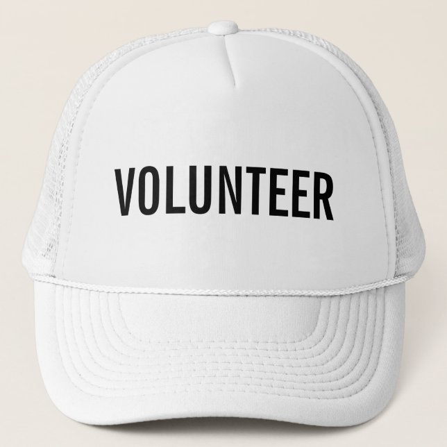 Black Volunteer Trucker Hat Truckerkappe (Vorderseite)