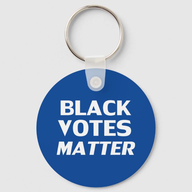 "Black Votes Matter" blau weiß Schlüsselanhänger (Vorderseite)