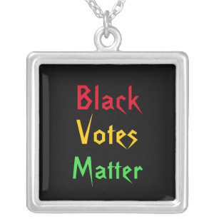 Black Votes Matter Necklace Versilberte Kette