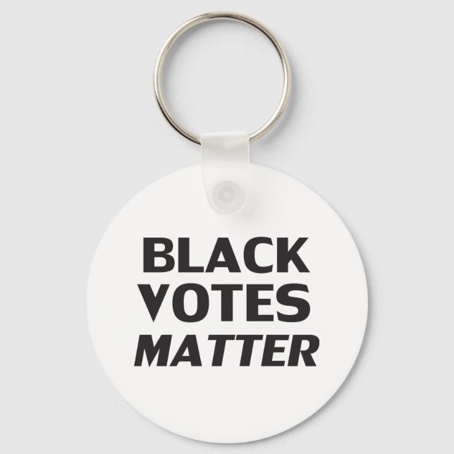 "Black Votes Matter" Schwarz-weiß Schlüsselanhänger (Vorderseite)