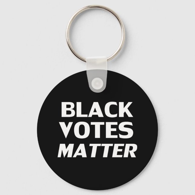 "Black Votes Matter" Schwarz-weiß Schlüsselanhänger (Vorderseite)