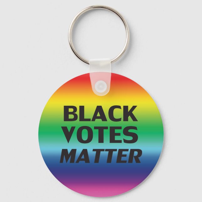 "Black Votes Matter" Stolz lgbtq lgbt Regenbogen Schlüsselanhänger (Vorderseite)
