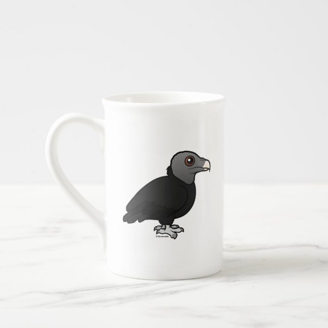 Black Vulture Bone China Tasse (Links)
