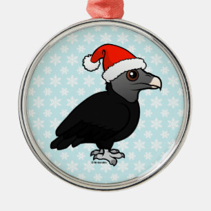 Black Vulture Santa Silbernes Ornament