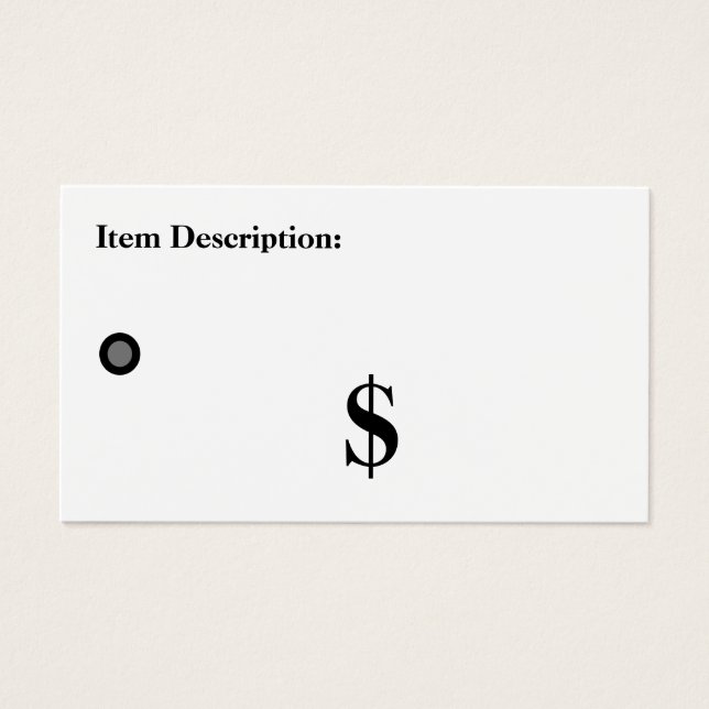 Black & W Price Tags Individuell anpassbare Tag fü (Vorderseite)