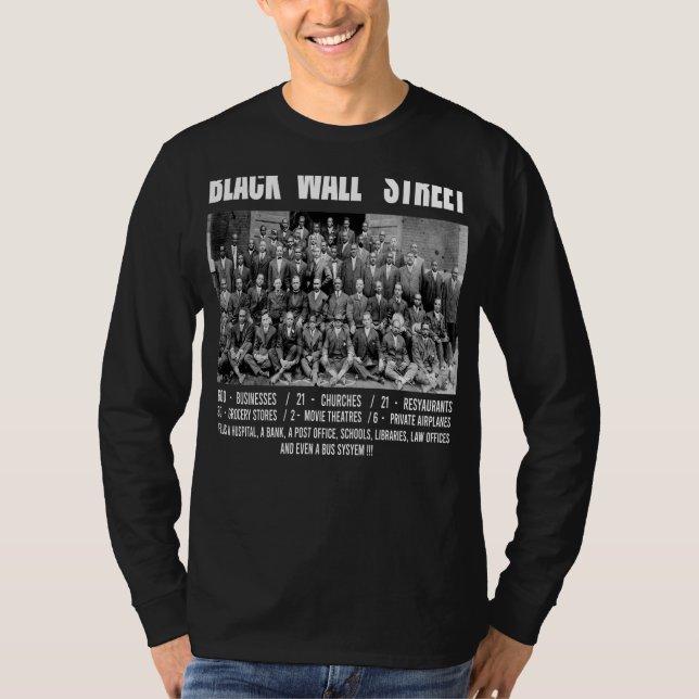 Black Wall Street Greenwood Tulsa Oklahoma Black T-Shirt (Vorderseite)