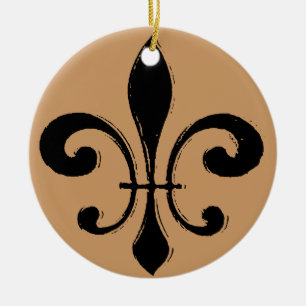 Black Washout Lilie Keramikornament