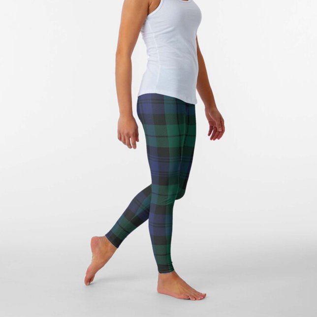 Black Watch Kariert Green Blue Scottish Tartan Leggings (Von Creator hochgeladen)
