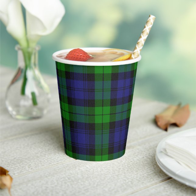 Black Watch Scottish Clan Tartan Paper Cups Pappbecher (In Situ)