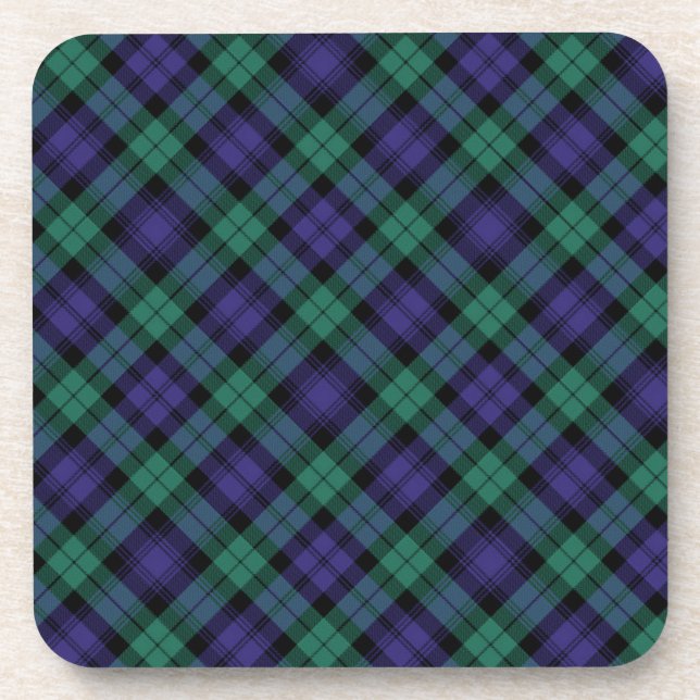 Black Watch Scottish Tartan Getränkeuntersetzer (Vorderseite)
