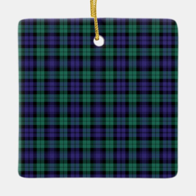 Black Watch Scottish Tartan Keramikornament (Vorderseite)