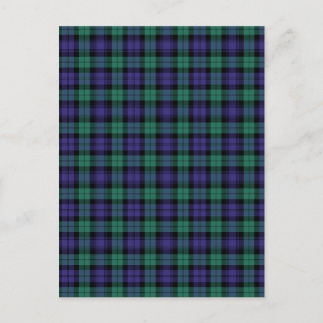 Black Watch Scottish Tartan Postkarte (Vorderseite)