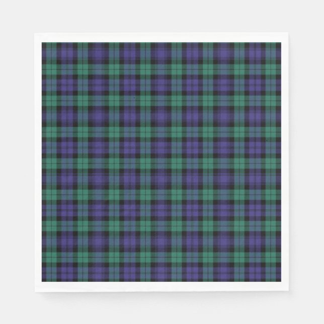Black Watch Scottish Tartan Serviette (Vorderseite)