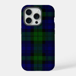 Black Watch Tartan Blau Grün Kariert iPhone 15 Pro Hülle