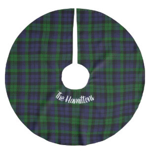 Black Watch Tartan Karierte Weihnachten individuel Polyester Weihnachtsbaumdecke