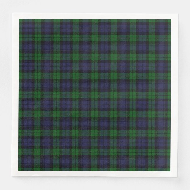 Black Watch Tartan Kariertes schottisches Karierte Serviette (Vorderseite)