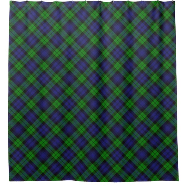 Black Watch Tartan Kariertes schottisches Muster Duschvorhang (Vorderseite)