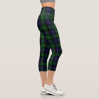 Black Watch Tartan Karo Capri Leggings