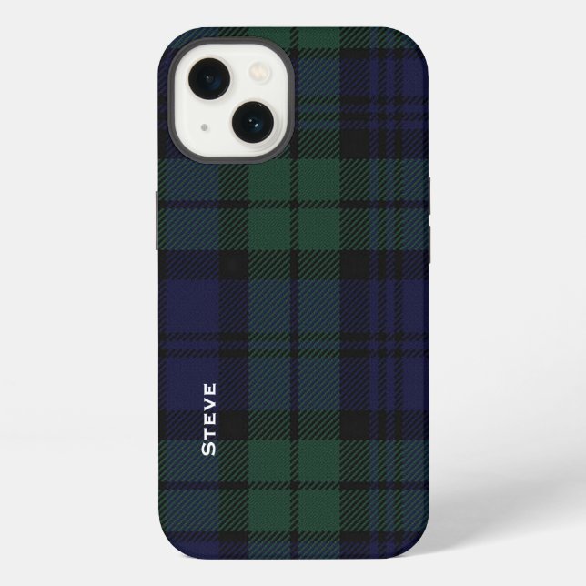 Black Watch Tartan Karo iPhone Hülle (Rückseite)