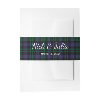 Black Watch Tartan, Plaid Wedding Einladungsbanderole