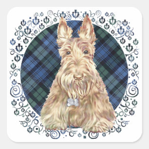Black Watch Tartan Quadratischer Aufkleber