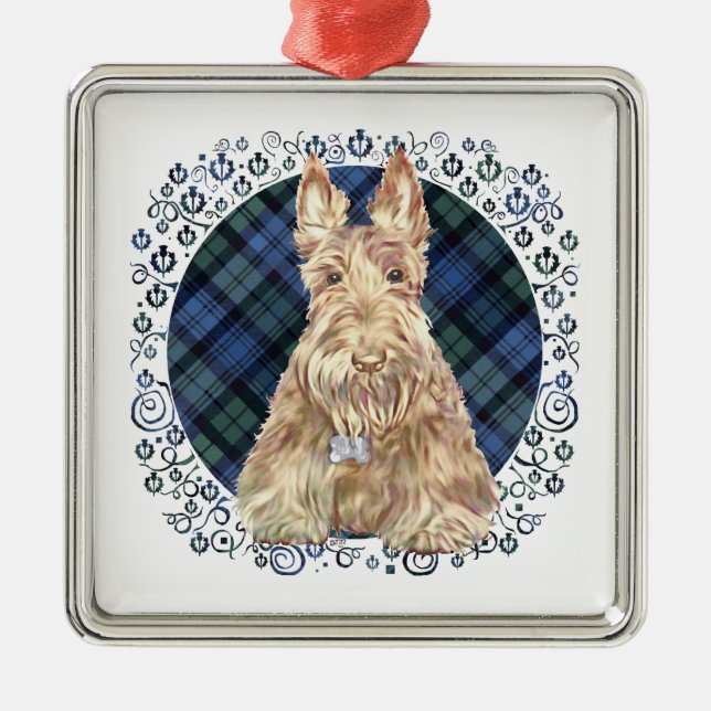 Black Watch Tartan Silbernes Ornament (Vorne)