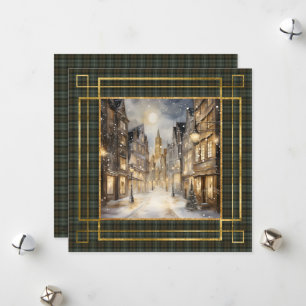 Black Watch verwitterter schottischer Tartan Weihn Feiertagskarte