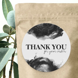 Black Watercolor Abstrakt Small Business Vielen Da Runder Aufkleber