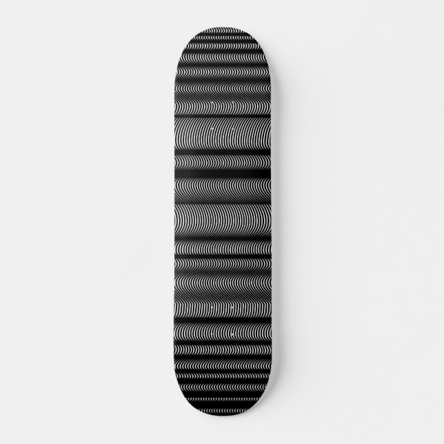Black Wavy Lines Skateboard (Vorne)