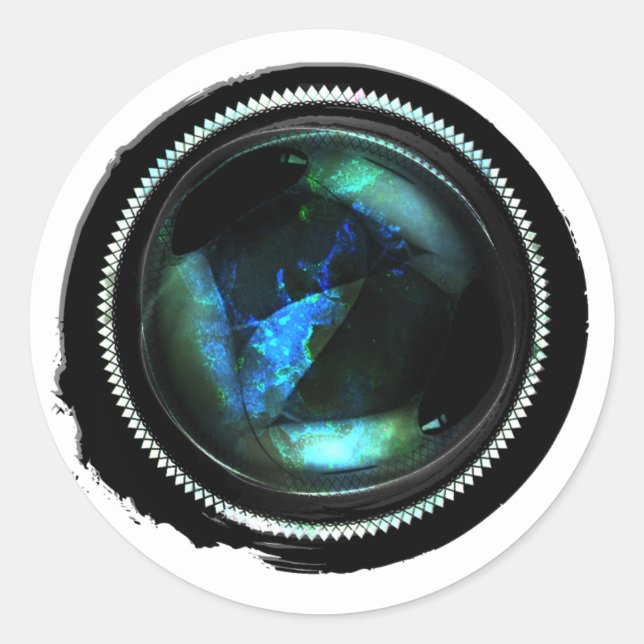 Black Wax Mystic Opal Wappen Siegel Runder Aufkleber (Vorderseite)