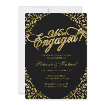 Black We are Verlobte Engagement Party Einladung