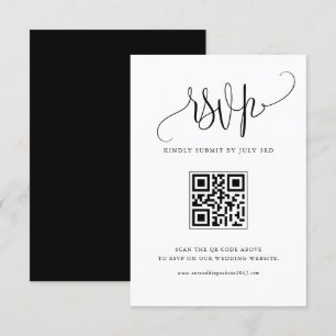 Black We Do moderne Kalligrafie Hochzeit QR-Code RSVP Karte