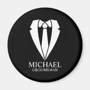Black Wedding Anzug Personalisierte Trauzeugen Magnet