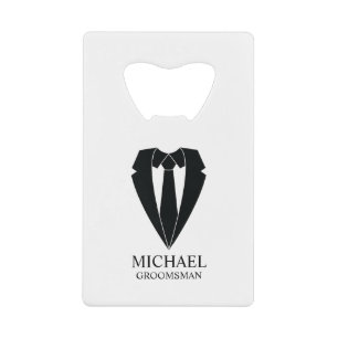 Black Wedding Anzug und Krawatte Personalisierte T Geldbeutel Flaschenöffner
