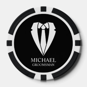 Black Wedding Anzug und Krawatte Personalisierte T Pokerchips