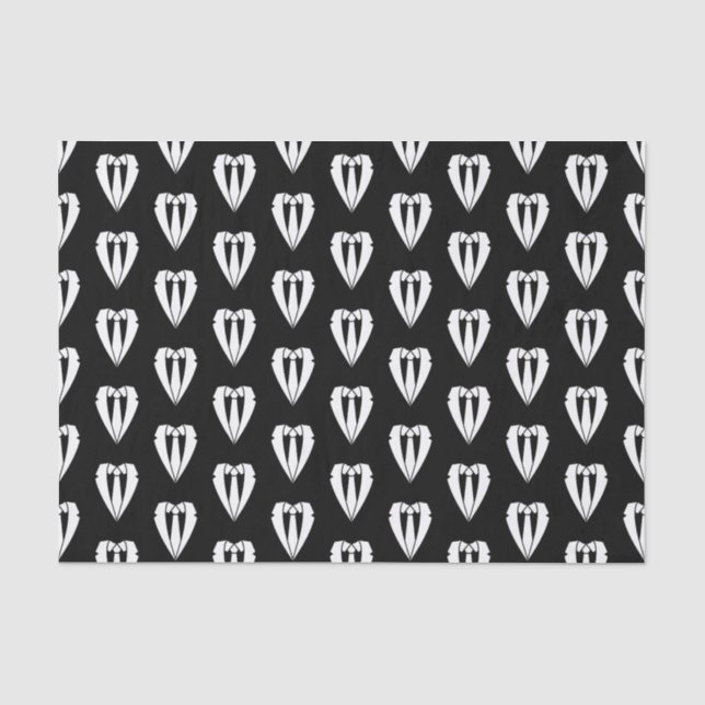 Black Wedding Anzug und Krawatte Seidenpapier (Vorderseite)