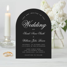 Black Wedding Arch Simple Calligraphy Modern