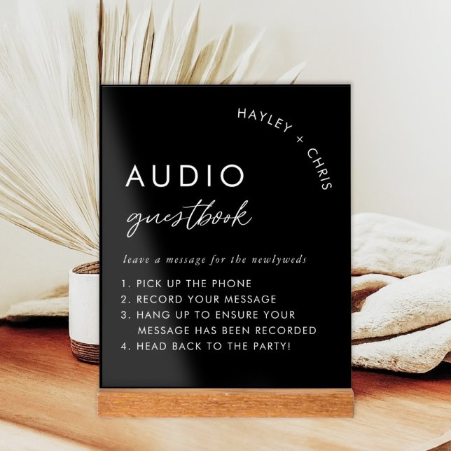 Black Wedding Audio Gästebuch Gästebuchnachricht Acrylschild (Von Creator hochgeladen)