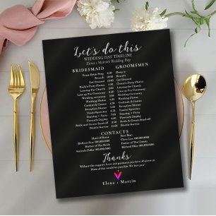 Black Wedding Bridal Timeline Reihenfolge der Erei
