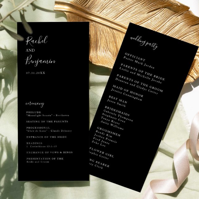 Black Wedding Ceremony Script Programm Elegante (Von Creator hochgeladen)