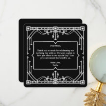 Black Wedding Dankeschön Karte