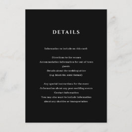 Black Wedding Details Enclosure Card Begleitkarte