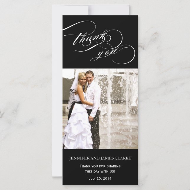 Black Wedding Foto Script Vielen Dank (Vorderseite)