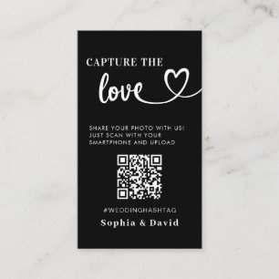 Black Wedding Fotos erfassen den QR-Code der Liebe Begleitkarte