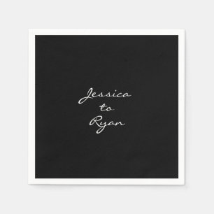 Black Wedding "Name to Name" Cocktail Serviette